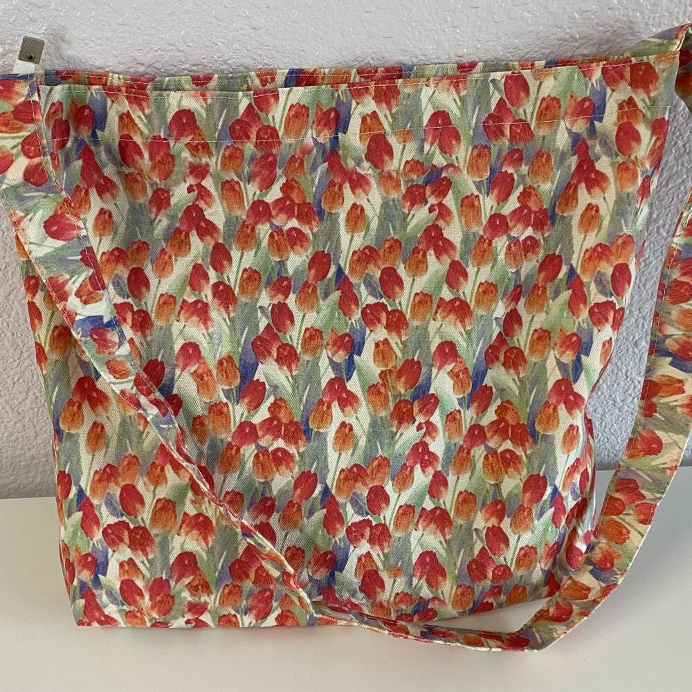Beaguful Women's Aesthetic Hobo Bag – Retro Canvas Shoulder Crossbody, Red Tulip